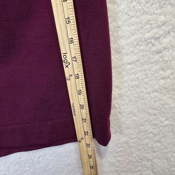 Lands End Knee Length Stretchy Board Skirt Sz 6 Burgundy Wine‎ Red Front Pockets - Picture 6 of 9